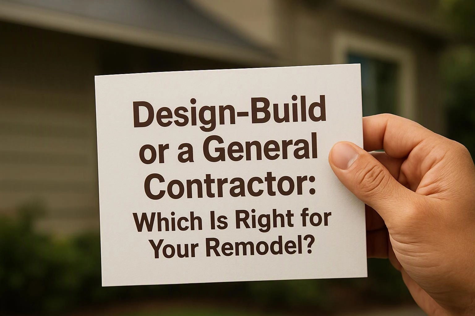 Design-Build or a General Contractor: Which Is Right for Your Remodel?